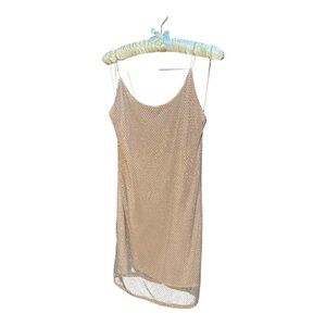 Alice + Olivia Tan Mesh Mini Dress